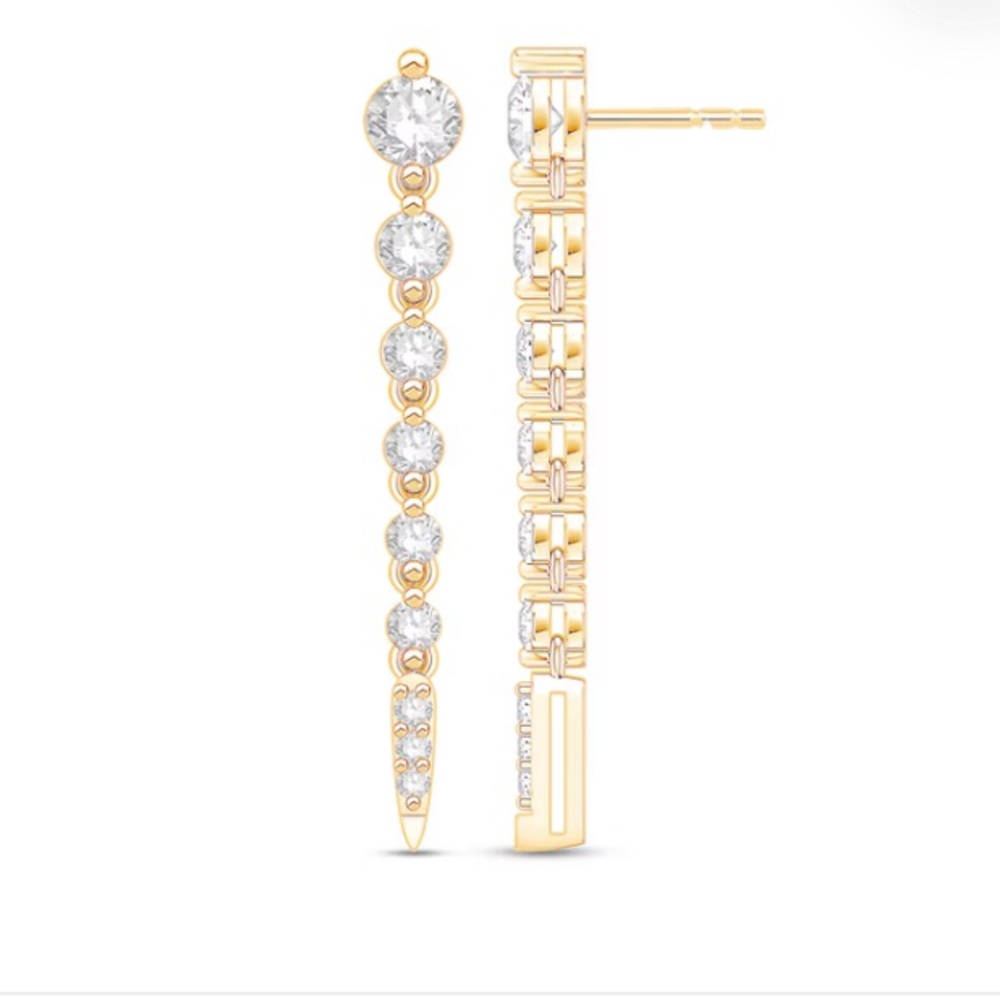 Make me an offer! Zales Lab-Grown Diamond Vertical Drop Earrings 10k gold